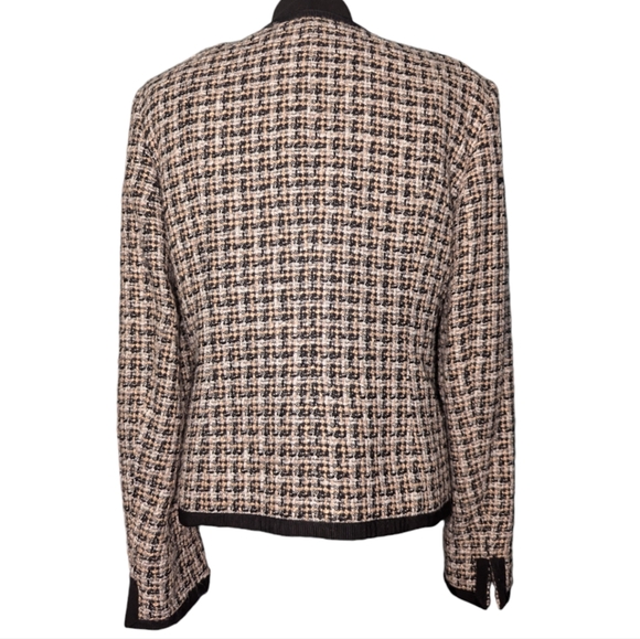 Kate Hill textured tweed jacket, 12P, black, tan, and white - Picture 2 of 9